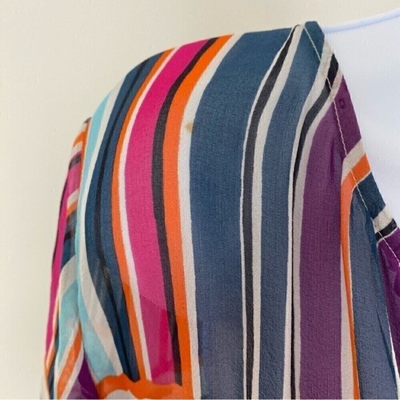 COLDWATER CREEK Silk Floral White Sheer tunic Top Coverup Size Medium - Picture 6 of 10